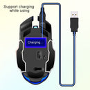 YINDIAO A4 2.4GHz 1600DPI 3-modes Adjustable Rechargeable Wireless Silent Gaming Mouse (Black Silver)