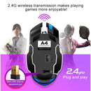 YINDIAO A4 2.4GHz 1600DPI 3-modes Adjustable Rechargeable Wireless Silent Gaming Mouse (Black Silver)