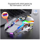 YINDIAO A5 2.4GHz 1600DPI 3-modes Adjustable Rechargeable RGB Light Wireless Silent Gaming Mouse (Black)