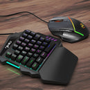 HXSJ V100 + A876 Mobile Game One Hand Wired Keyboard + Mouse Set