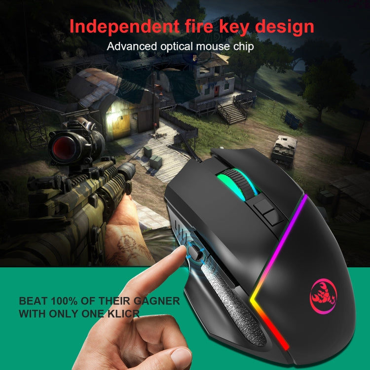 HXSJ V100 + A876 Mobile Game One Hand Wired Keyboard + Mouse Set