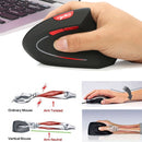 HXSJ T24 6 Buttons 2400 DPI 2.4G Wireless Vertical Ergonomic Mouse with USB Receiver(Black)