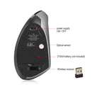 HXSJ T24 6 Buttons 2400 DPI 2.4G Wireless Vertical Ergonomic Mouse with USB Receiver(Black)