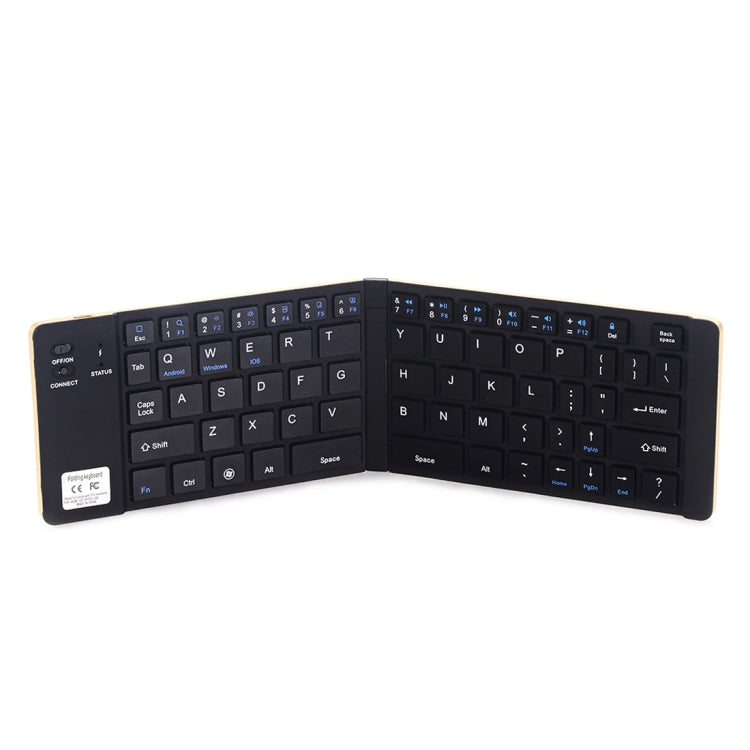 GK228 Ultra-thin Foldable Bluetooth V3.0 Keyboard, Built-in Holder, Support Android / iOS / Windows System (Black)