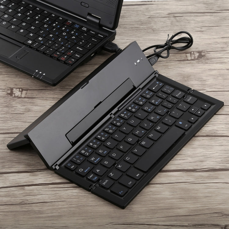 GK608 Ultra-thin Foldable Bluetooth V3.0 Keyboard, Built-in Holder, Support Android / iOS / Windows System (Black)