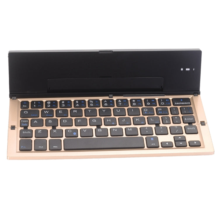 GK608 Ultra-thin Foldable Bluetooth V3.0 Keyboard, Built-in Holder, Support Android / iOS / Windows System(Gold)