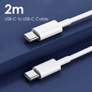 87W USB-C / Type-C Power Adapter with 2m USB Type-C Male to USB Type-C Male Charging Cable, For iPhone, Galaxy, Huawei, Xiaomi, LG, HTC and Other Smart Phones, Rechargeable Devices