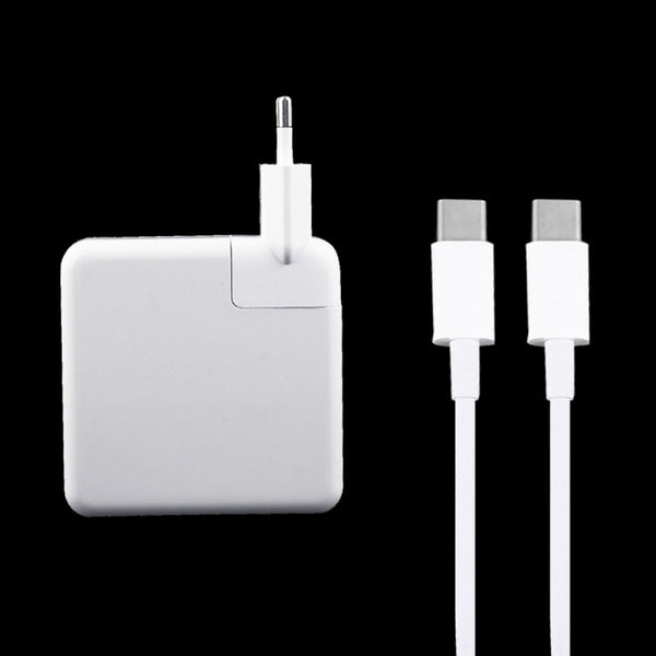 87W USB-C / Type-C Power Adapter with 2m USB Type-C Male to USB Type-C Male Charging Cable, For iPhone, Galaxy, Huawei, Xiaomi, LG, HTC and Other Smart Phones, Rechargeable Devices