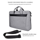 DJ06 Oxford Cloth Waterproof Wear-resistant Portable Expandable Laptop Bag for 15.4 inch Laptops, with Detachable Shoulder Strap(Grey)