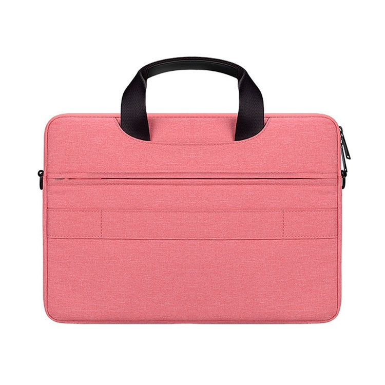 DJ08 Oxford Cloth Waterproof Wear-resistant Laptop Bag for 13.3 inch Laptops, with Concealed Handle & Luggage Tie Rod & Adjustable Shoulder Strap (Pink)