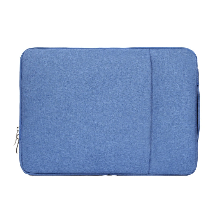 15.4 inch Universal Fashion Soft Laptop Denim Bags Portable Zipper Notebook Laptop Case Pouch for MacBook Air / Pro, Lenovo and other Laptops, Size: 39.2x28.5x2cm(Blue)