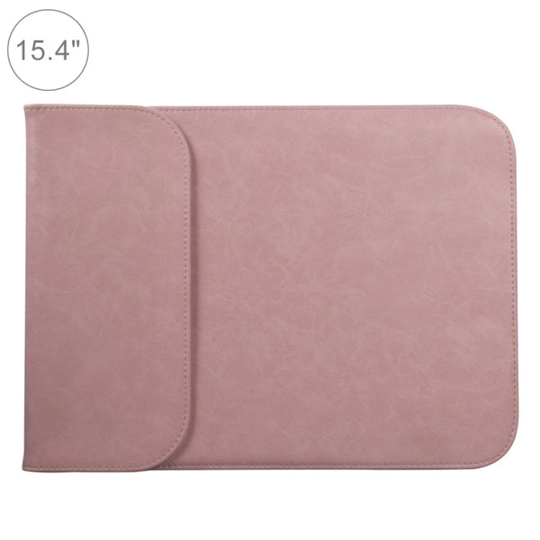 15.4 inch PU + Nylon Laptop Bag Case Sleeve Notebook Carry Bag, For MacBook, Samsung, Xiaomi, Lenovo, Sony, DELL, ASUS, HP (Pink)