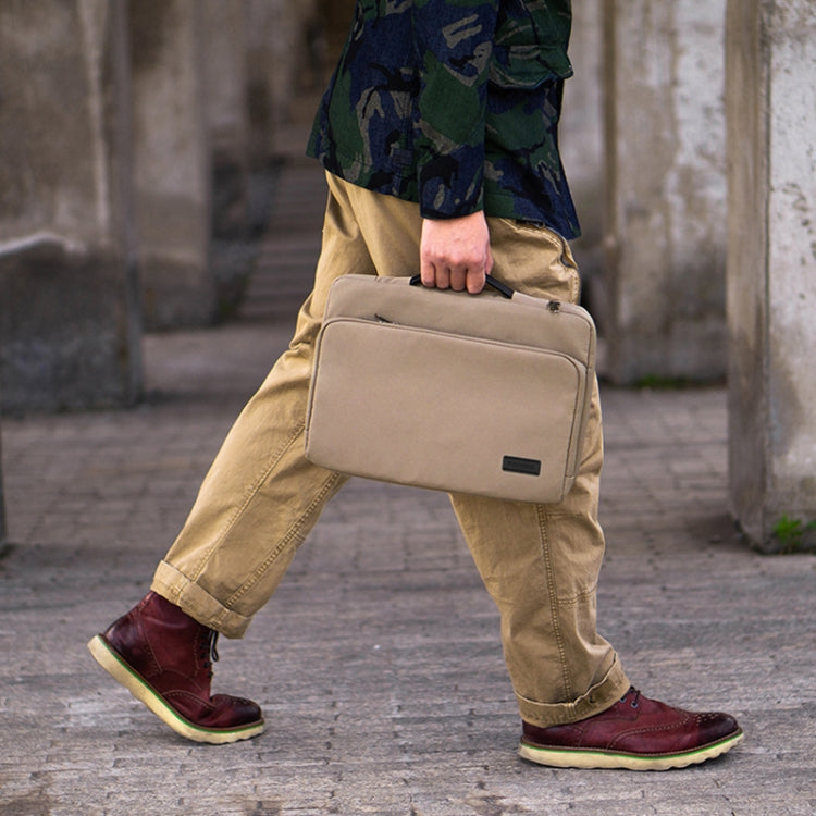 POFOKO Functional Wind Series E550 13.3 inch Portable Waterproof Wear-resistant Polyester Laptop Handbag(Khaki)
