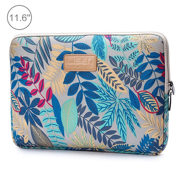 Lisen 11.6 inch Sleeve Case Colorful Leaves Zipper Briefcase Carrying Bag (Grey)