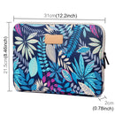 Lisen 11.6 inch Sleeve Case Colorful Leaves Zipper Briefcase Carrying Bag (Blue)