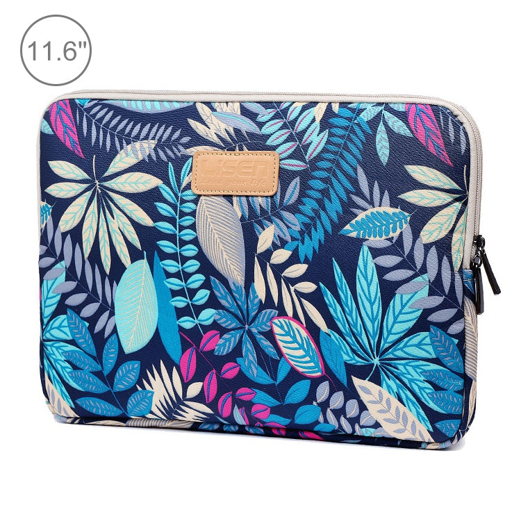 Lisen 11.6 inch Sleeve Case Colorful Leaves Zipper Briefcase Carrying Bag (Blue)