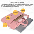 ST06S Waterproof PU Leather Zipper Hidden Portable Strap One-shoulder Handbag for 13.3 inch Laptops, with Magic Stick & Suitcase Belt (Pink)