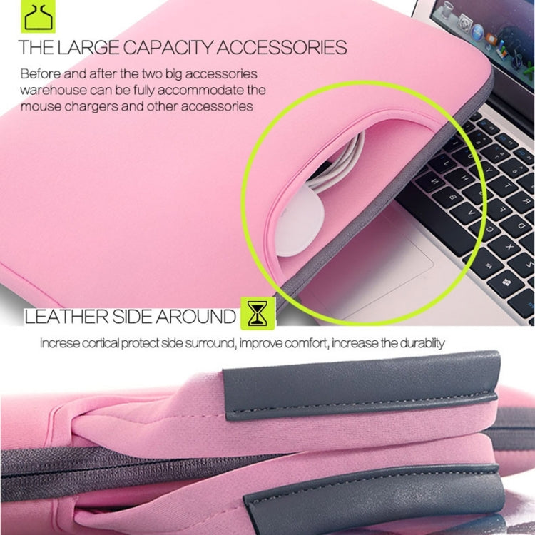 15.4 inch Portable Air Permeable Handheld Sleeve Bag for MacBook Air / Pro, Lenovo and other Laptops, Size: 38x27.5x3.5cm (Magenta)