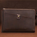 Universal Genuine Leather Business Zipper Laptop Tablet Bag For 15.4 inch and Below(Coffee)