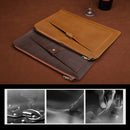 Universal Genuine Leather Business Zipper Laptop Tablet Bag For 15.4 inch and Below(Coffee)