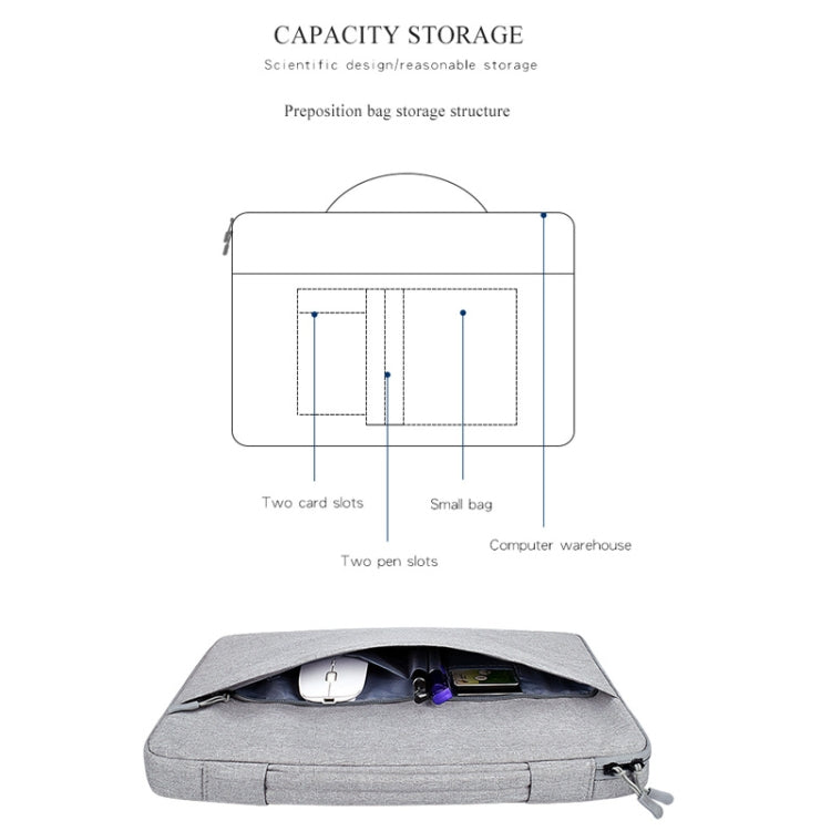 Oxford Cloth Waterproof Laptop Handbag for 15.6 inch Laptops, with Trunk Trolley Strap(Dark Gray)