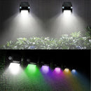 0.8W RGB Dual Head Solar Power Motion Sensor LED Light, 12 LEDs SMD 5050 Outdoor Wall Light with Solar Panel