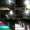 0.8W RGB Dual Head Solar Power Motion Sensor LED Light, 12 LEDs SMD 5050 Outdoor Wall Light with Solar Panel