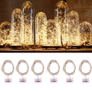 6 PCS Waterproof Warm White Light Copper Wire Starry String Light , 20 LEDs 2700-2900K Rope Fairy Light For Party / Holiday, Length: 2m, DC 6V