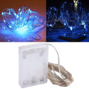 10m IP65 Waterproof Silver Wire String Light, 100 LEDs SMD 06033 x AA Batteries Box Fairy Lamp Decorative Light, DC 5V(Blue Light)