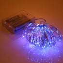 10m IP65 Waterproof Silver Wire String Light, 100 LEDs SMD 06033 x AA Batteries Box Fairy Lamp Decorative Light, DC 5V(Blue Light)