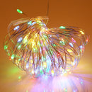 10m IP65 Waterproof Silver Wire String Light, 100 LEDs SMD 06033 x AA Batteries Box Fairy Lamp Decorative Light, DC 5V(Colorful Light)