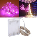 10m IP65 Waterproof Silver Wire String Light, 100 LEDs SMD 06033 x AA Batteries Box Fairy Lamp Decorative Light, DC 5V(Pink Light)
