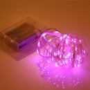 10m IP65 Waterproof Silver Wire String Light, 100 LEDs SMD 06033 x AA Batteries Box Fairy Lamp Decorative Light, DC 5V(Pink Light)