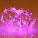 10m IP65 Waterproof Silver Wire String Light, 100 LEDs SMD 06033 x AA Batteries Box Fairy Lamp Decorative Light, DC 5V(Pink Light)
