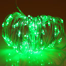 10m IP65 Waterproof Silver Wire String Light, 100 LEDs SMD 06033 x AA Batteries Box Fairy Lamp Decorative Light, DC 5V(Green Light)