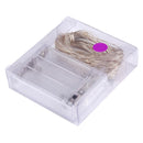 10m IP65 Waterproof Silver Wire String Light, 100 LEDs SMD 06033 x AA Batteries Box Fairy Lamp Decorative Light, DC 5V(Purple Light)