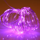 10m IP65 Waterproof Silver Wire String Light, 100 LEDs SMD 06033 x AA Batteries Box Fairy Lamp Decorative Light, DC 5V(Purple Light)