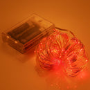 10m IP65 Waterproof Silver Wire String Light, 100 LEDs SMD 06033 x AA Batteries Box Fairy Lamp Decorative Light, DC 5V(Red Light)