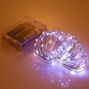 10m IP65 Waterproof Silver Wire String Light, 100 LEDs SMD 06033 x AA Batteries Box Fairy Lamp Decorative Light, DC 5V(White Light)
