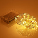 10m IP65 Waterproof Silver Wire String Light, 100 LEDs SMD 06033 x AA Batteries Box Fairy Lamp Decorative Light, DC 5V(Yellow Light)