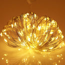 10m IP65 Waterproof Silver Wire String Light, 100 LEDs SMD 06033 x AA Batteries Box Fairy Lamp Decorative Light, DC 5V(Yellow Light)