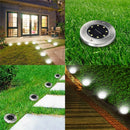 2 PCS 16 LEDs Solar Powered Buried Light Under Ground Lamp IP65 Waterproof Outdoor Garden Street Light (Warm White)