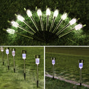 10 PCS Solar Energy Outdoor Lawn Lamp Stainless Steel IP65 Waterproof LED Decorative Garden Light (White Light)
