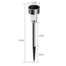 10 PCS Solar Energy Outdoor Lawn Lamp Stainless Steel IP65 Waterproof LED Decorative Garden Light (White Light)