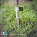 10 PCS Solar Energy Outdoor Lawn Lamp Stainless Steel IP65 Waterproof LED Decorative Garden Light (White Light)