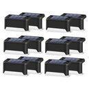 12 PCS Solar Powered LED Outdoor Stairway Light IP65 Waterproof Garden Lamp, Warm White Light(Black)