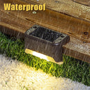 12 PCS Solar Powered LED Outdoor Stairway Light IP65 Waterproof Garden Lamp, Warm White Light(Black)
