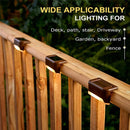 12 PCS Solar Powered LED Outdoor Stairway Light IP65 Waterproof Garden Lamp, Warm White Light(Black)
