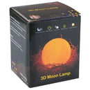 8cm Touch Control 3D Print Moon Lamp, USB Charging 7-color Changing LED Energy-saving Night Light with Wooden Holder Base