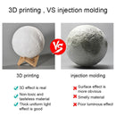 8cm Touch Control 3D Print Moon Lamp, USB Charging 7-color Changing LED Energy-saving Night Light with Wooden Holder Base